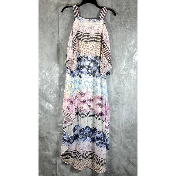 BCBGMAXAZRIA Women's Multi Floral Print Sleeveless Aaric Hi-Low Dress SZ 2XS - Picture 1 of 9